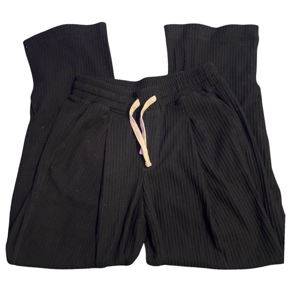 Out From Under Urban Outfitters Black Waffle Knit Jogger Pants, Small